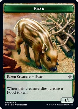 Image for Boar // Food (015) Double-Sided Token (9 // 15) (ELD) - Magic: The Gathering