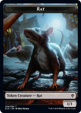 Image for Rat // Food (015) Double-Sided Token (6 // 15) (ELD) - Magic: The Gathering