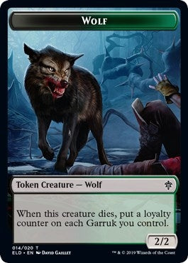 Image for Wolf // Food (016) Double-Sided Token (14 // 16) (ELD) - Magic: The Gathering