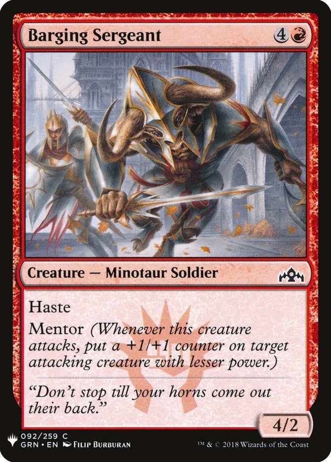 Image for Barging Sergeant (92) (The List Reprints) - Magic: The Gathering