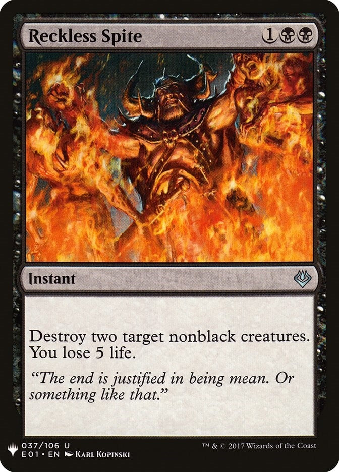 Image for Reckless Spite (37) (The List Reprints) - Magic: The Gathering