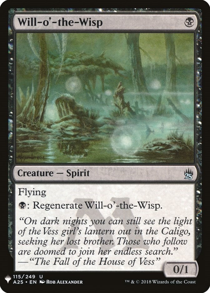 Image for Will-o'-the-Wisp (115) (The List Reprints) (LIST) - Magic: The Gathering