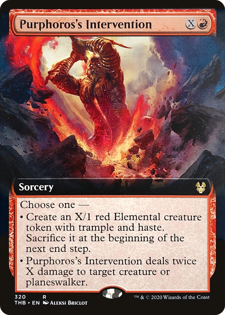 Image for Purphoros's Intervention (Extended Art) (320) (Theros Beyond Death) - Magic: The Gathering