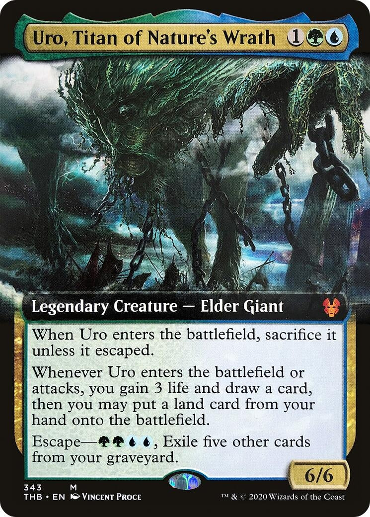Image for Uro, Titan of Nature's Wrath (Extended Art) (343) (Theros Beyond Death) - Magic: The Gathering