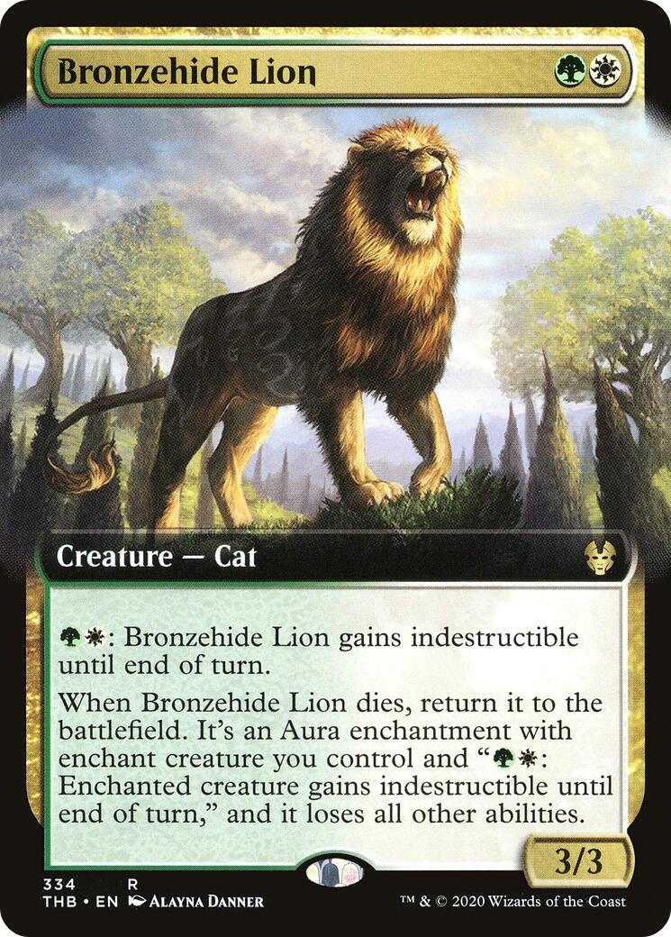 Image for Bronzehide Lion (Extended Art) (334) (Theros Beyond Death) - Magic: The Gathering