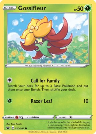 Gossifleur 020/202  - Reverse Holofoil SWSH01 Sword & Shield Base Set - Common