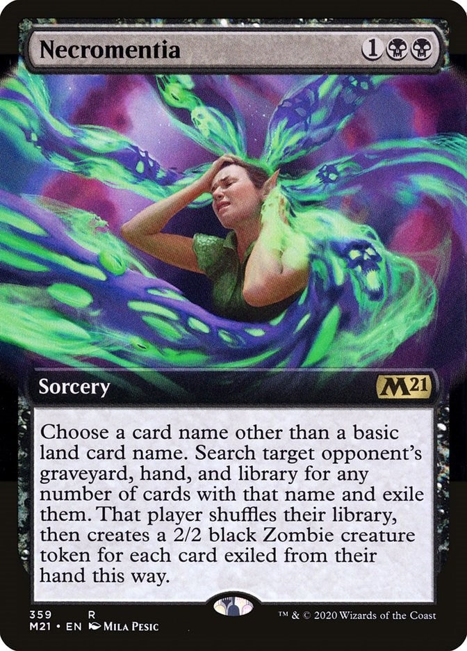 Image for Necromentia (Extended Art) (359) (Core Set 2021) - Magic: The Gathering