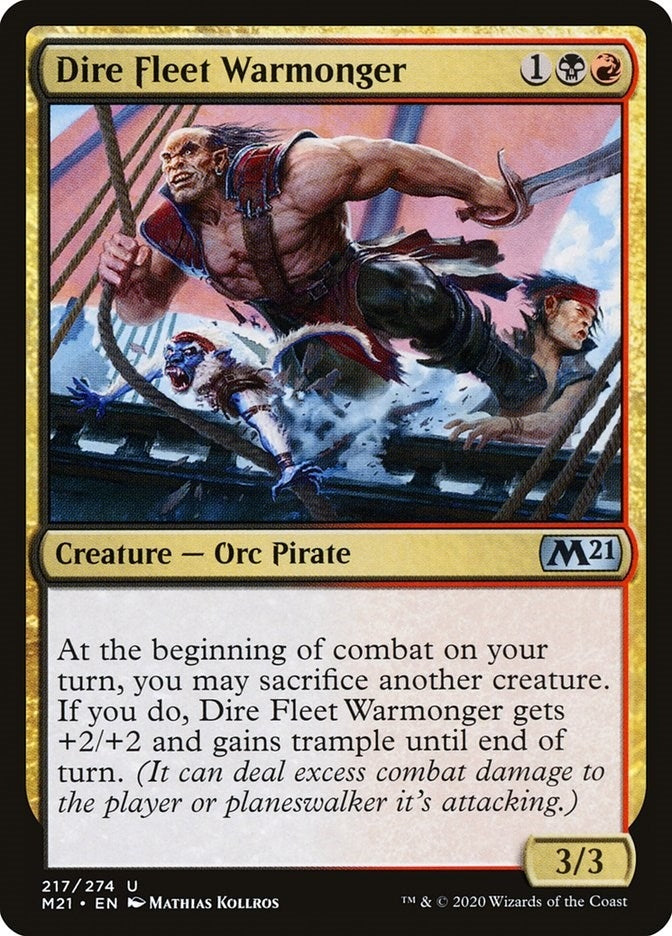 Image for Dire Fleet Warmonger (217) (Core Set 2021) - Magic: The Gathering