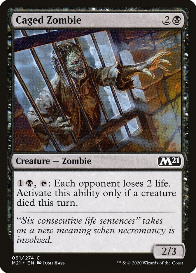 Image for Caged Zombie (91) (Core Set 2021) - Magic: The Gathering