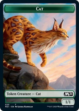 Cat (020) // Zombie Double-Sided Token (20 // 7) (Core Set 2021)