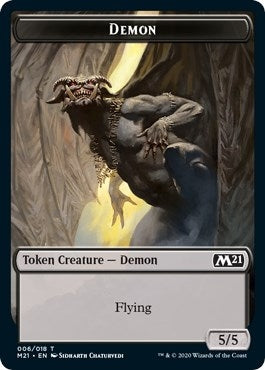 Demon // Zombie Double-Sided Token (6 // 7) (Core Set 2021)