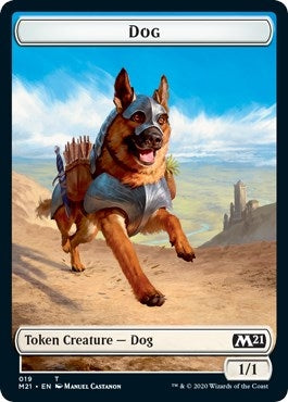 Dog // Saproling Double-Sided Token (19 // 12) (Core Set 2021)