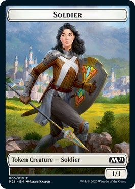 Image for Soldier // Treasure Double-sided Token (5) (Core Set 2021) - Magic: The Gathering
