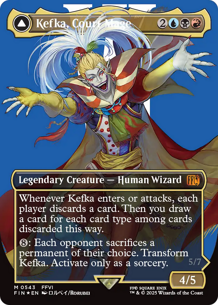 Kefka, Court Mage (0543) (Borderless) (Surge Foil) (543) (FIN)