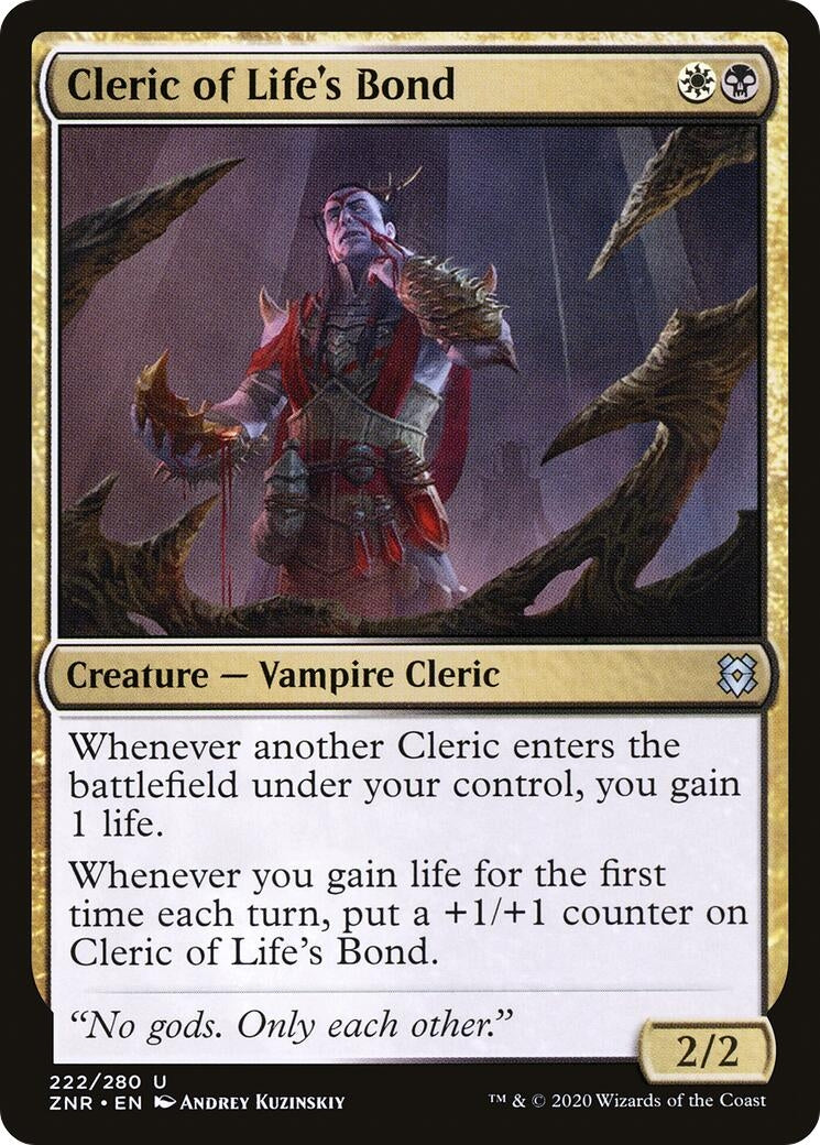 Image for Cleric of Life's Bond (222) (Zendikar Rising) - Magic: The Gathering