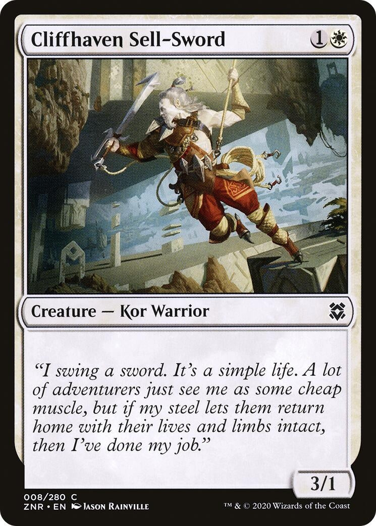Image for Cliffhaven Sell-Sword (8) (Zendikar Rising) - Magic: The Gathering