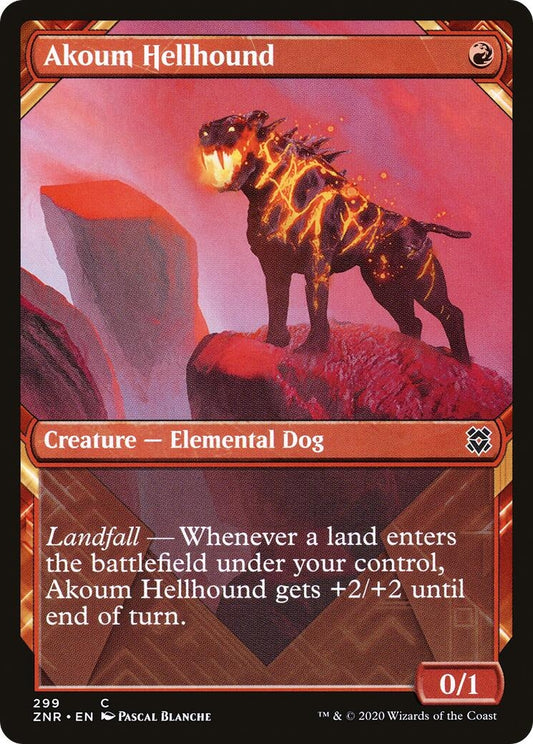 Image for Akoum Hellhound (Showcase) (299) (Zendikar Rising) - Magic: The Gathering