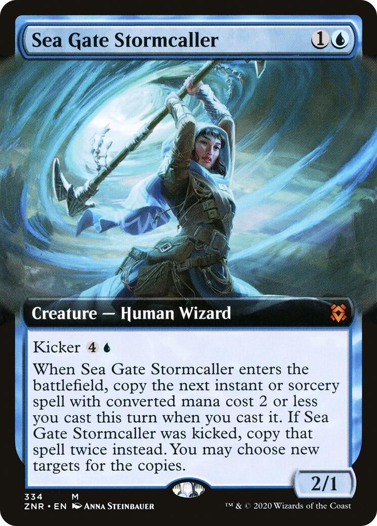 Image for Sea Gate Stormcaller (Extended Art) (334) (Zendikar Rising) - Magic: The Gathering