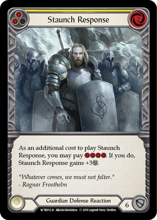 Image for Staunch Response (Yellow) (WTR052) (Welcome to Rathe) - Flesh and Blood TCG