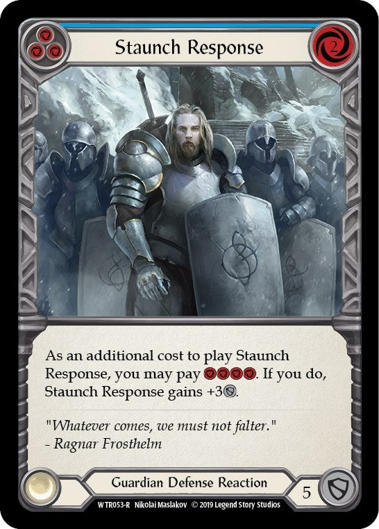 Image for Staunch Response (Blue) (WTR053) (Welcome to Rathe) - Flesh and Blood TCG