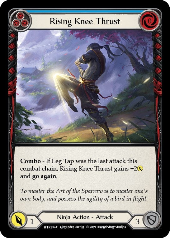 Image for Rising Knee Thrust (Blue) (WTR106) (Welcome to Rathe) - Flesh and Blood TCG