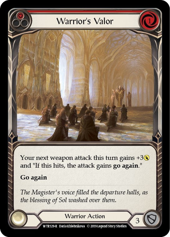 Image for Warrior's Valor (Red) (WTR129) (Welcome to Rathe) - Flesh and Blood TCG
