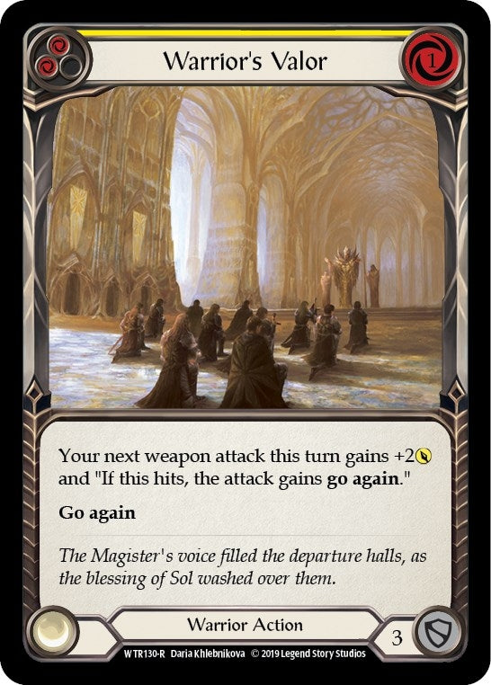 Image for Warrior's Valor (Yellow) (WTR130) (Welcome to Rathe) - Flesh and Blood TCG