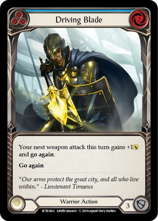 Image for Driving Blade (Blue) (WTR146) (Welcome to Rathe) - Flesh and Blood TCG