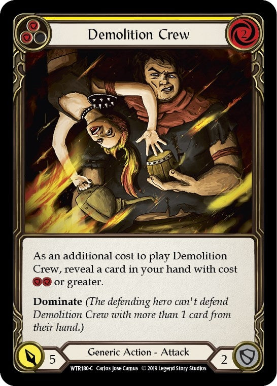 Image for Demolition Crew (Yellow) (WTR180) (Welcome to Rathe) - Flesh and Blood TCG