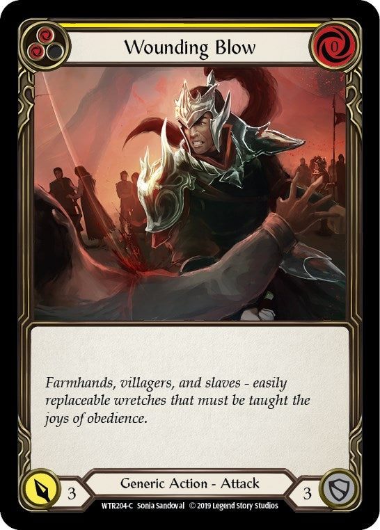 Image for Wounding Blow (Yellow) (WTR204) (Welcome to Rathe) - Flesh and Blood TCG