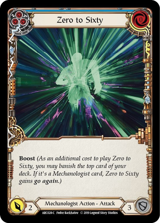 Image for Zero to Sixty (Blue) (ARC028) (Arcane Rising) - Flesh and Blood TCG