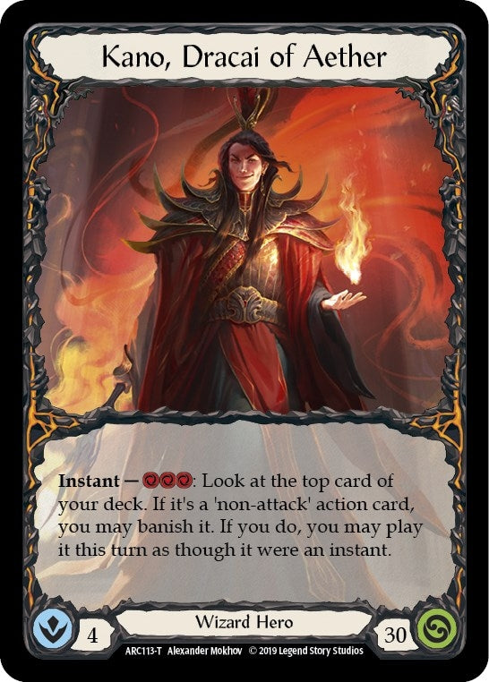 Image for Kano, Dracai of Aether // Viserai (ARC113 // ARC076) (Arcane Rising) - Flesh and Blood TCG