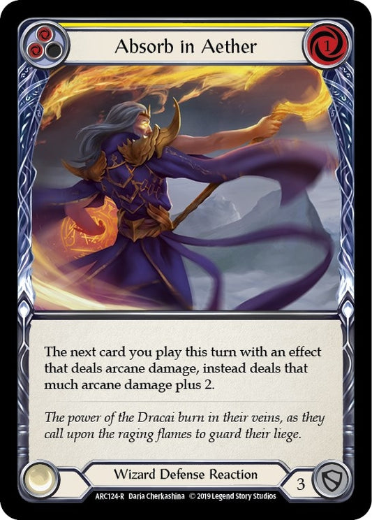 Image for Absorb in Aether (Yellow) (ARC124) (Arcane Rising) - Flesh and Blood TCG