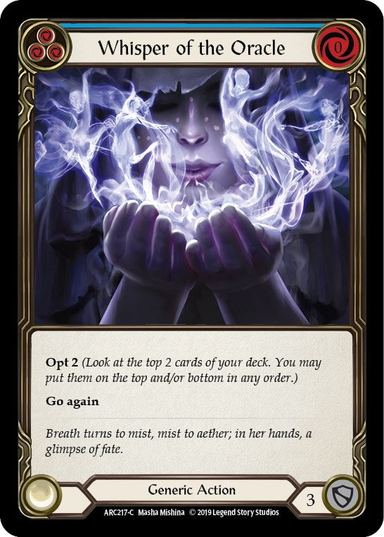 Image for Whisper of the Oracle (Blue) (ARC217) (Arcane Rising) - Flesh and Blood TCG