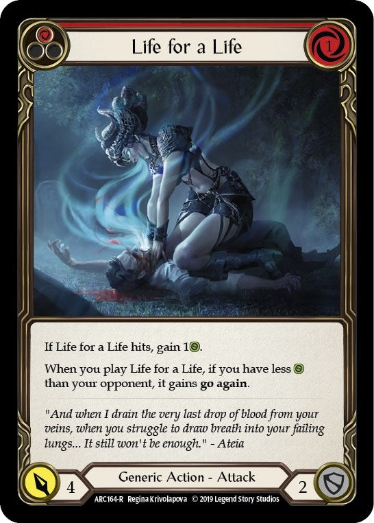 Image for Life for a Life (Red) (ARC164) (Arcane Rising) - Flesh and Blood TCG