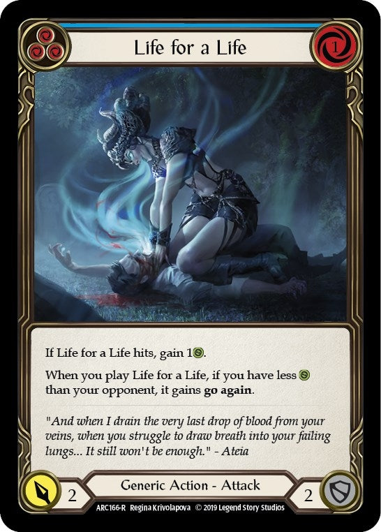 Image for Life for a Life (Blue) (ARC166) (Arcane Rising) - Flesh and Blood TCG