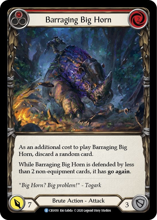Image for Barraging Big Horn (Red) (CRU010) (Crucible of War) - Flesh and Blood TCG