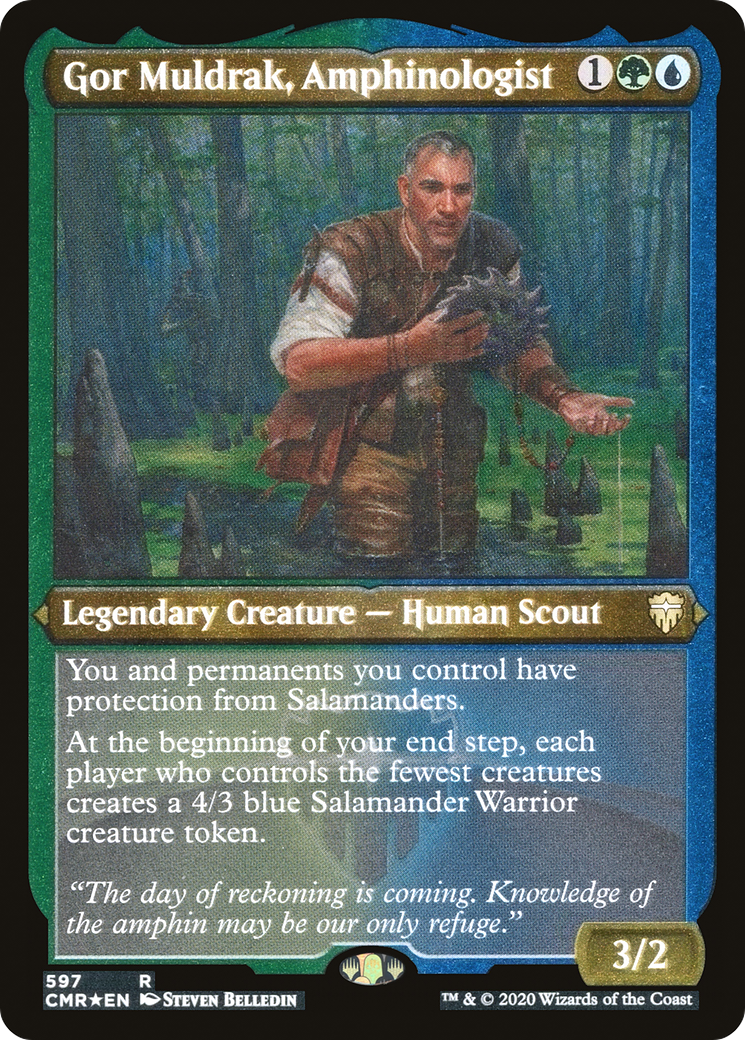Gor Muldrak, Amphinologist (Foil Etched) (CMR-597) - Commander Legends Foil