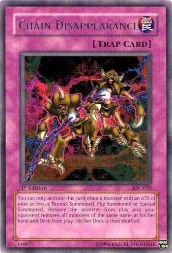 Image for Chain Disappearance (IOC-052) (Invasion of Chaos) - YuGiOh