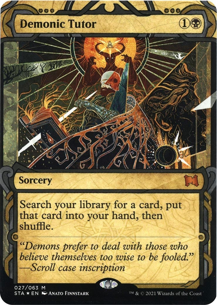 Image for Demonic Tutor (Foil Etched) (27) (Strixhaven: Mystical Archives) - Magic: The Gathering