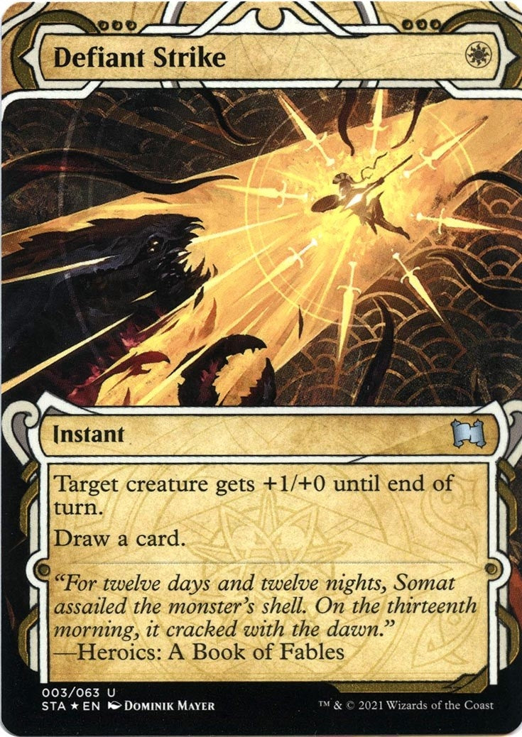 Defiant Strike (Foil Etched) (3) (Strixhaven: Mystical Archives)