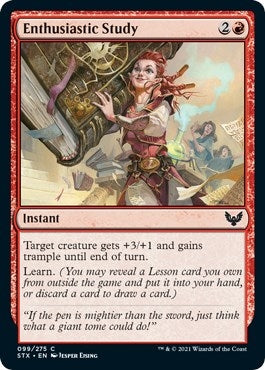 Image for Enthusiastic Study (99) (Strixhaven: School of Mages) - Magic: The Gathering