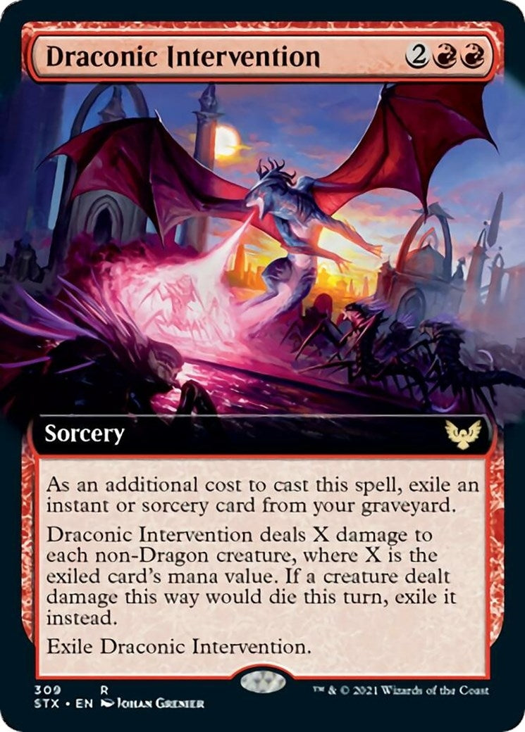 Draconic Intervention (Extended Art) (309) (Strixhaven: School of Mages)