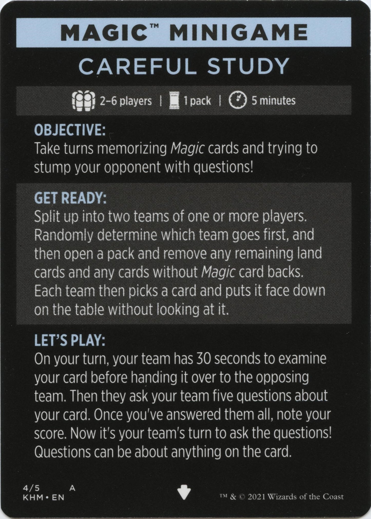 Image for Magic Minigame: Careful Study (4) (Kaldheim) - Magic: The Gathering