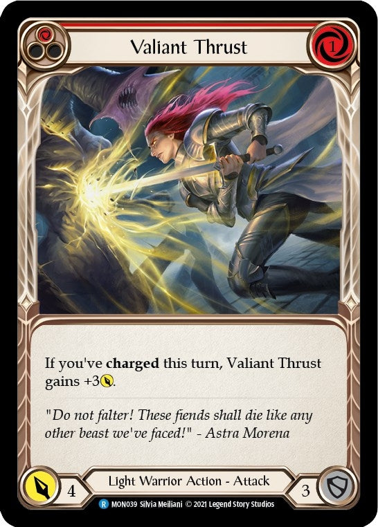 Image for Valiant Thrust (Red) (MON039) (Monarch) - Flesh and Blood TCG