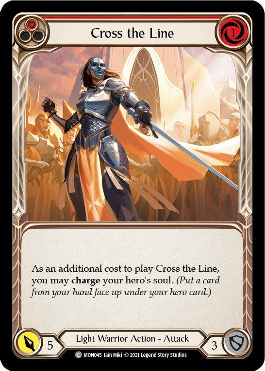 Image for Cross the Line (Red) (MON045) (Monarch) - Flesh and Blood TCG