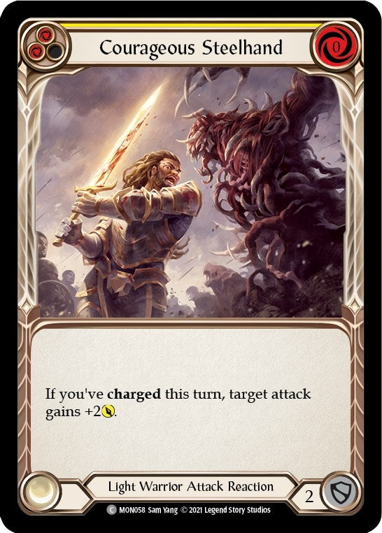 Image for Courageous Steelhand (Yellow) (MON058) (Monarch) - Flesh and Blood TCG