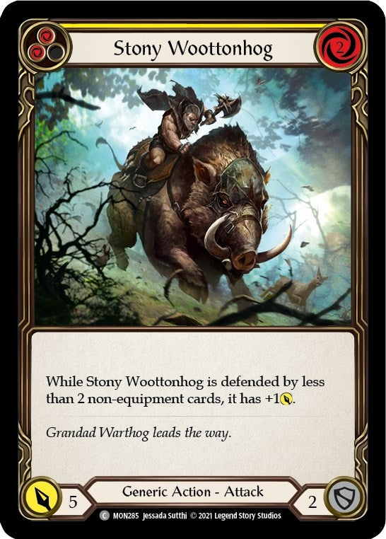 Image for Stony Woottonhog (Yellow) (MON285) (Monarch) - Flesh and Blood TCG