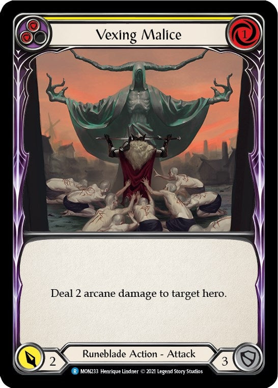 Image for Vexing Malice (Yellow) (MON233) (Monarch) - Flesh and Blood TCG