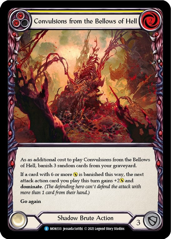 Image for Convulsions from the Bellows of Hell (Yellow) (MON133) (Monarch) - Flesh and Blood TCG